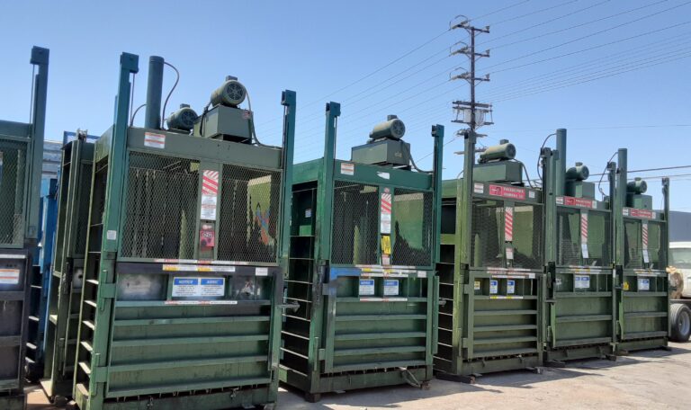 5 rows of multiple green Used Vertical Balers